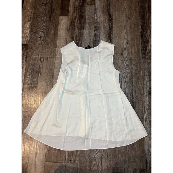 Theory NWT A Line V Neck Sleeveless Ivory Top Core Street Silk Size P or 0 - Picture 5 of 6